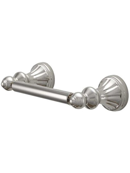 Hudson Toilet Paper Holder in Polished Nickel.